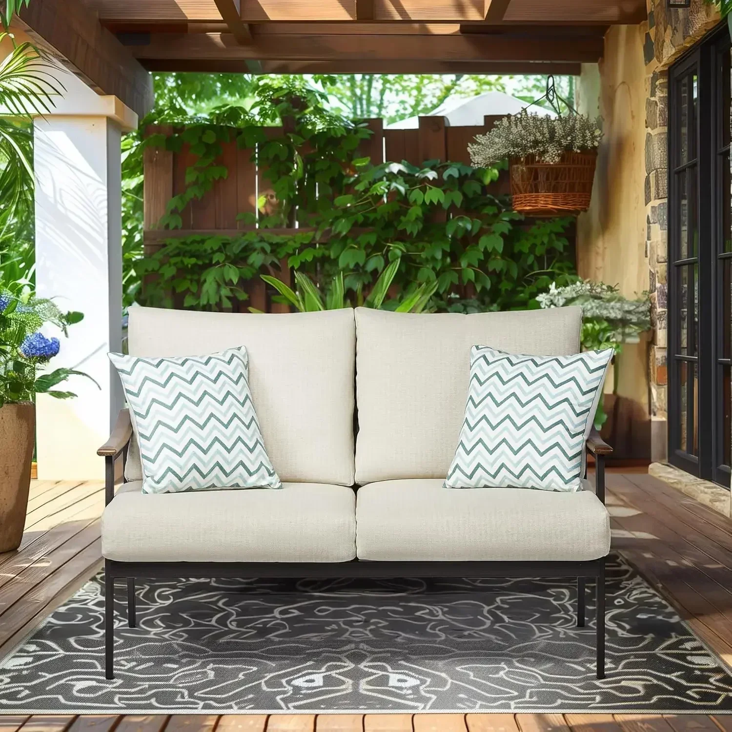 Outdoor Furniture Loveseat - Sofá de Dos Plazas para Patio