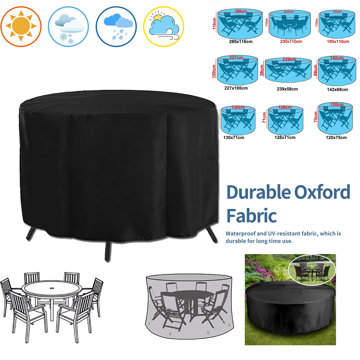 Outdoor Furniture Manufacturer - Funda Redonda para Muebles de Jardín,