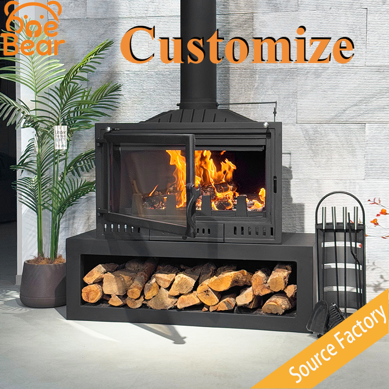 Outdoor Furniture Wooden - Chimenea de leña empotrada personalizable, calentador