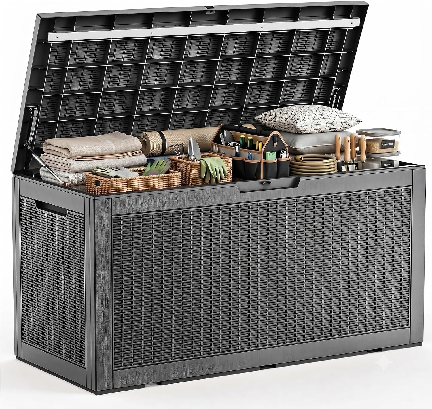 Outdoor Furniture Resin - Caja de Almacenamiento Grande para Exterior,