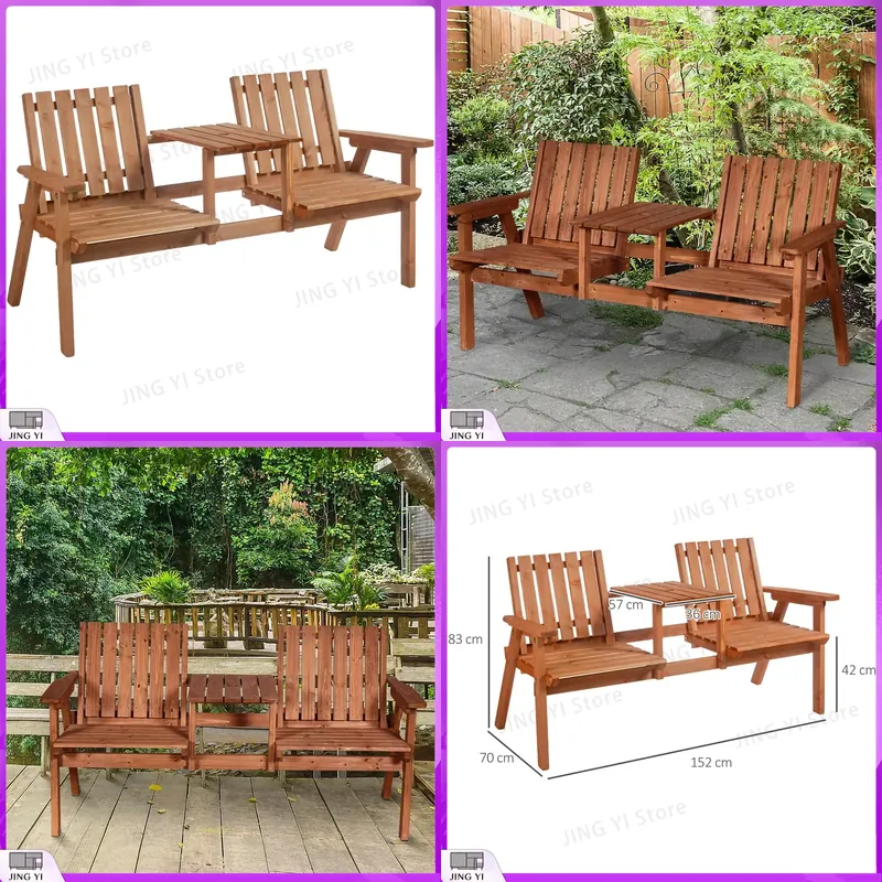 Outdoor Furniture Loveseat - Banco de Jardín de Madera de