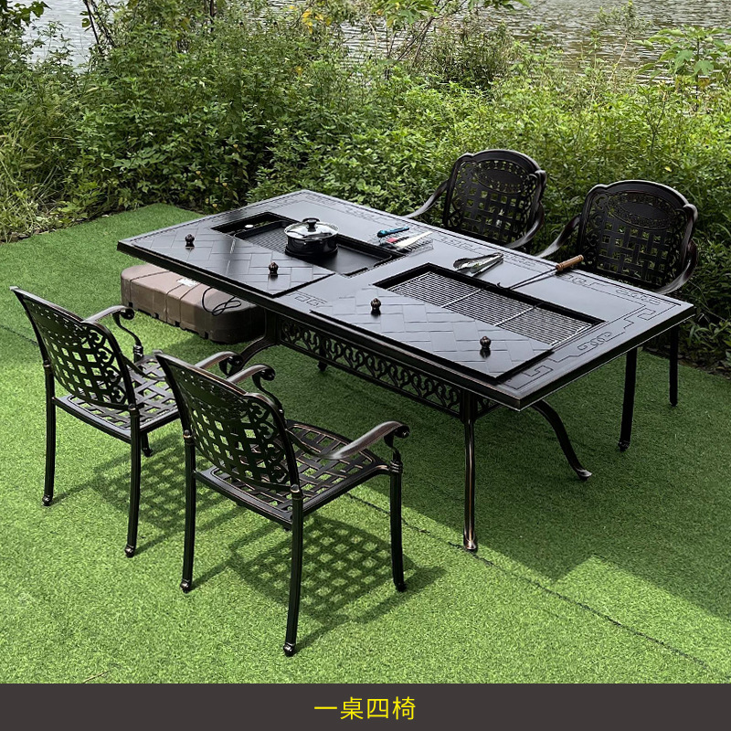 Outdoor Furniture Wooden - Conjunto de Muebles de Hierro Forjado
