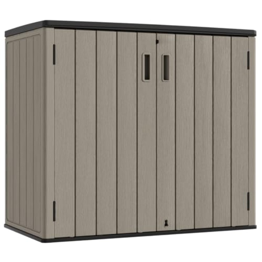 Outdoor Furniture Resin - Caseta de Almacenamiento Horizontal para Exteriores,