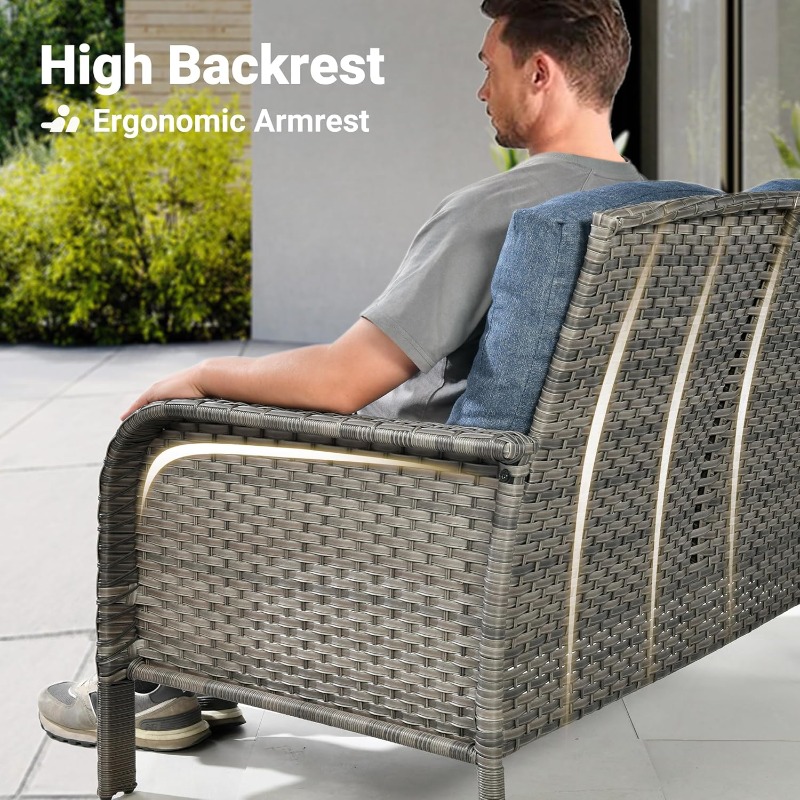 Juego de muebles de patio de 4 - Outdoor Furniture Loveseat reseña y precio