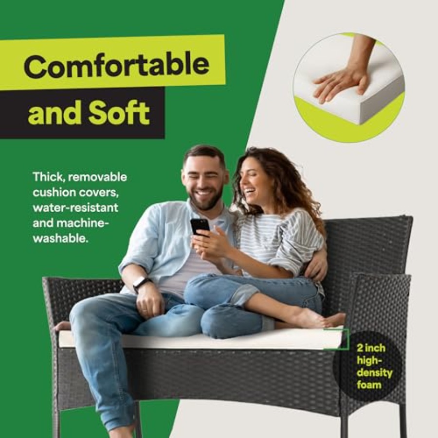 Juego de Muebles de Patio de 4 - Outdoor Furniture Loveseat reseña y precio