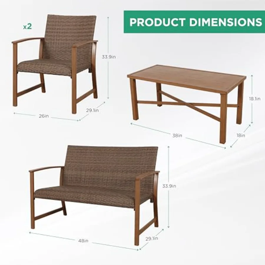 Juego de muebles de mimbre par - Outdoor Furniture Resin reseña y precio