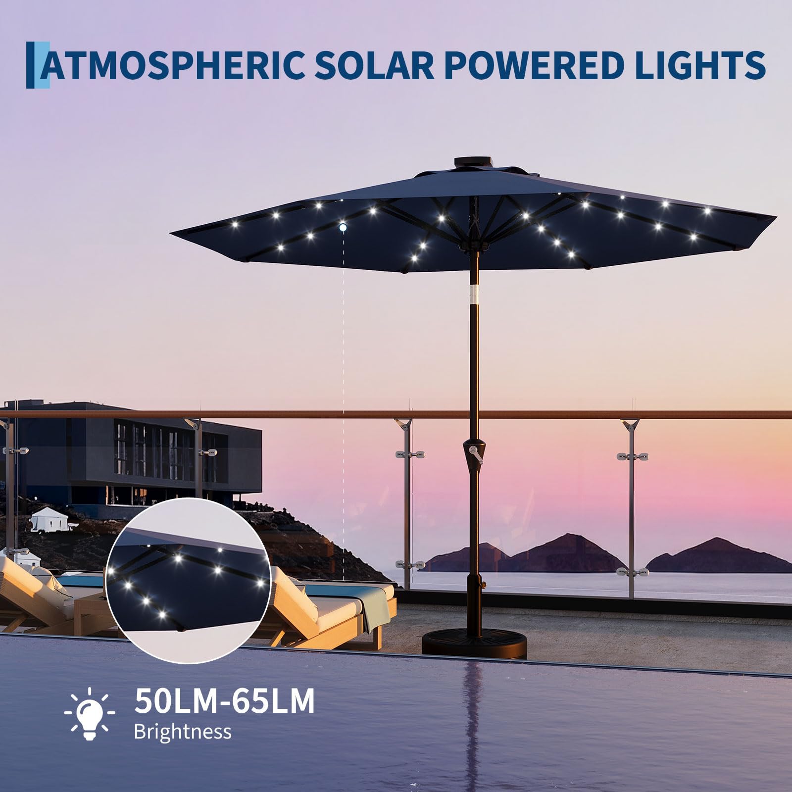 Sombrilla de patio solar de 9/ - Outdoor Furniture With Umbrella reseña y precio