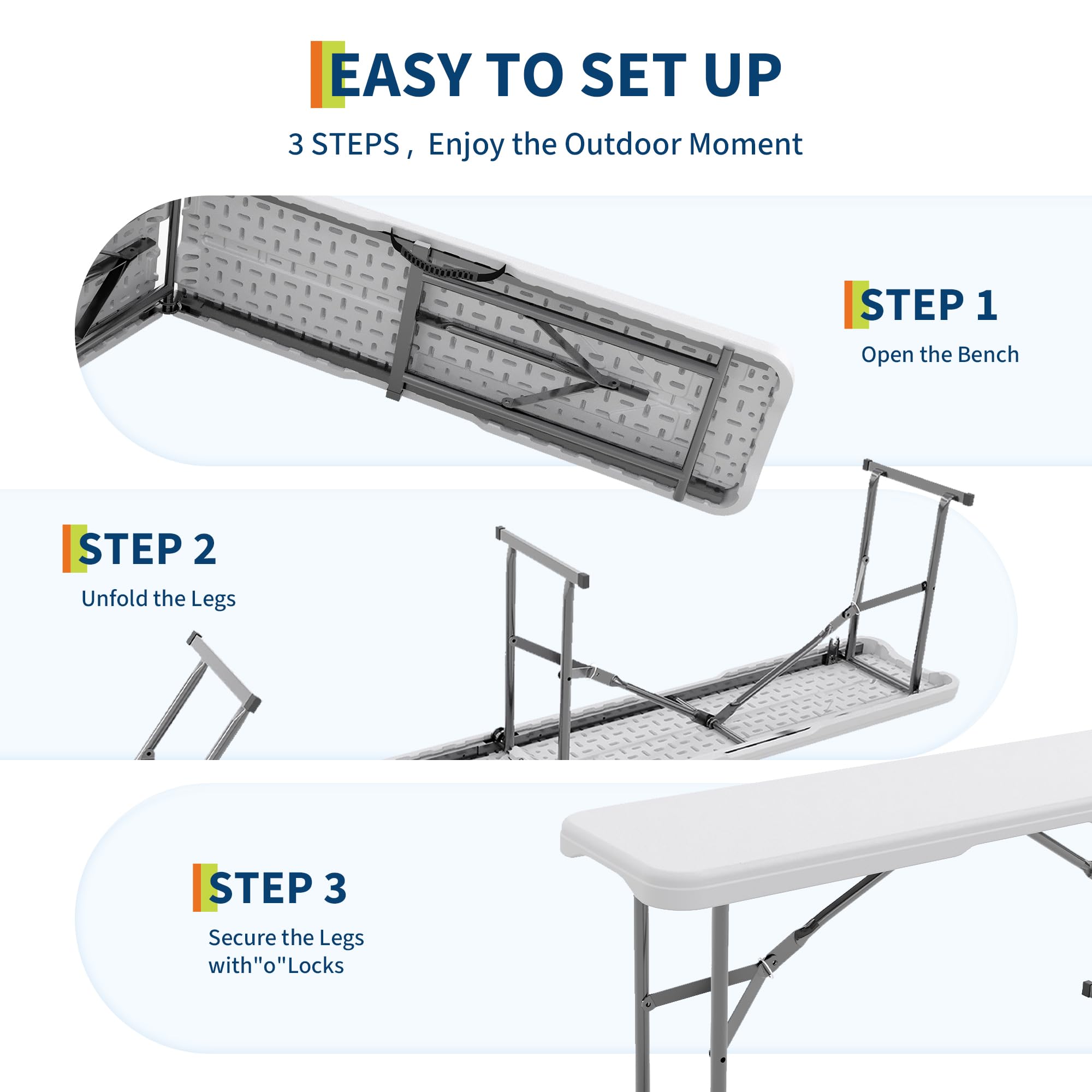 Paquete de 2 bancos plegables  - Outdoor Furniture Plans reseña y precio
