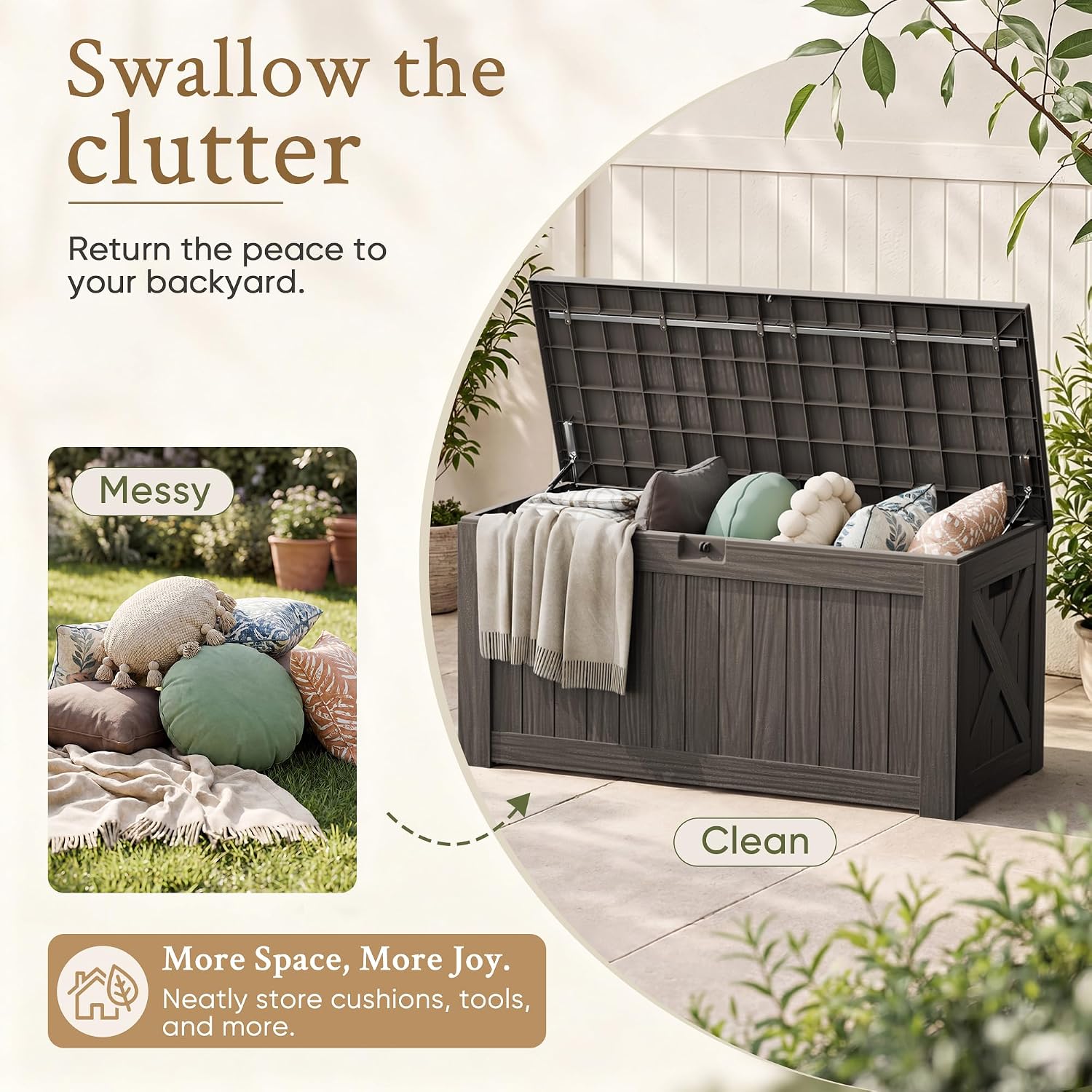 Caja de almacenamiento grande  - Outdoor Furniture Wooden reseña y precio