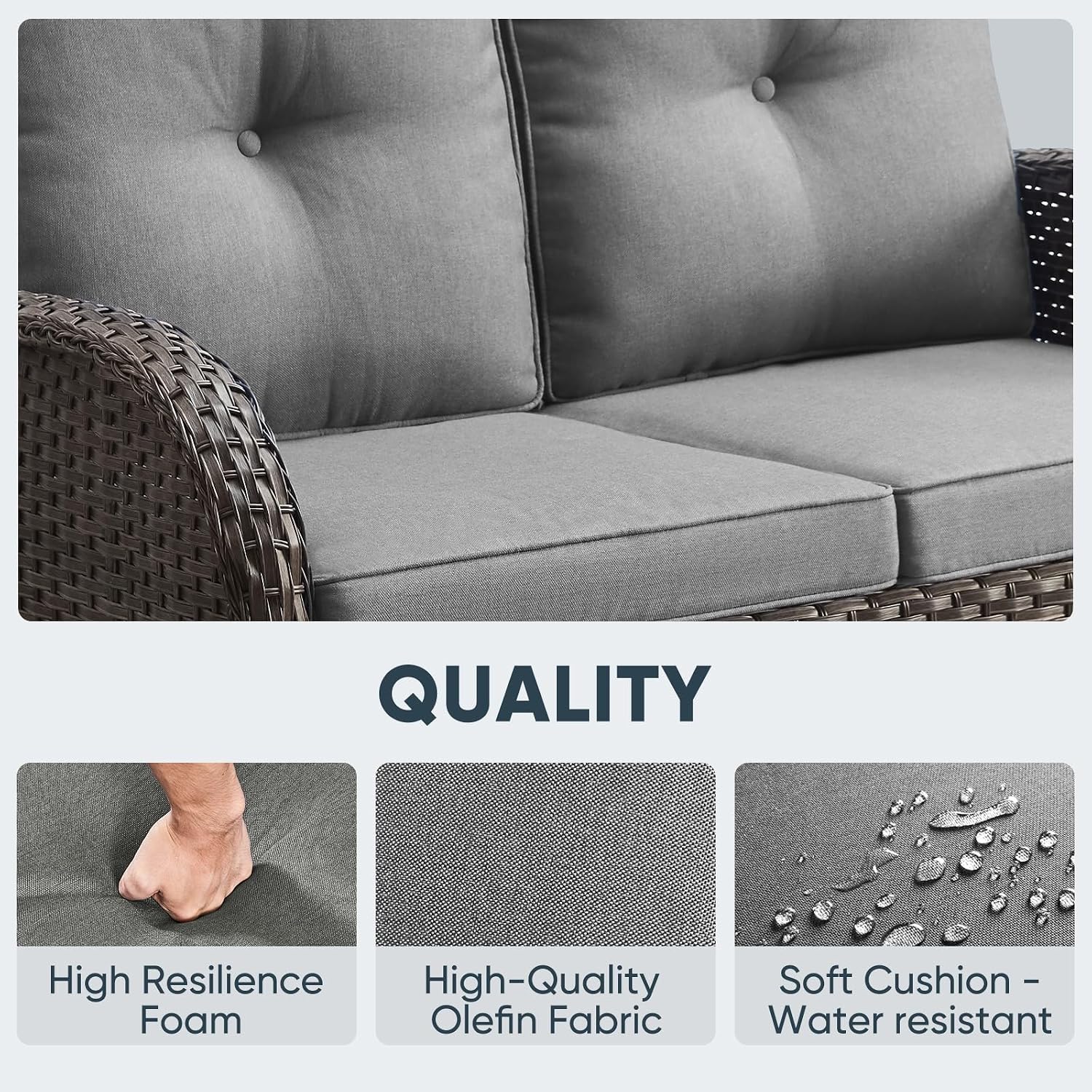 Sillón de exterior de mimbre p - Outdoor Furniture Loveseat reseña y precio
