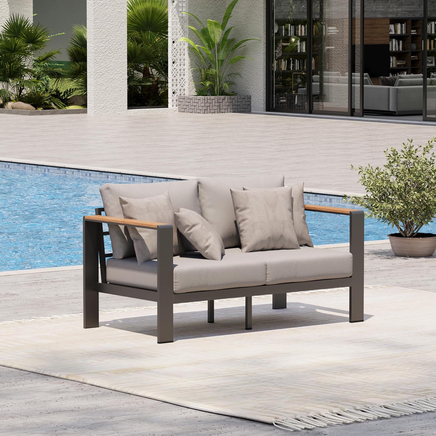 Sofá de Dos Plazas de Aluminio - Outdoor Furniture Loveseat reseña y precio
