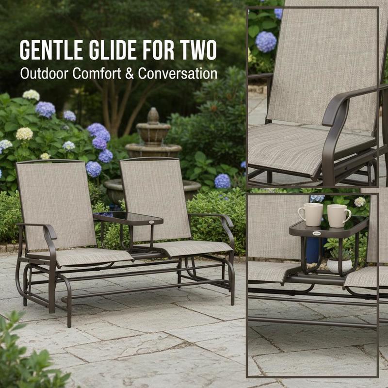 Sillón mecedora doble para pat - Outdoor Furniture Loveseat reseña y precio