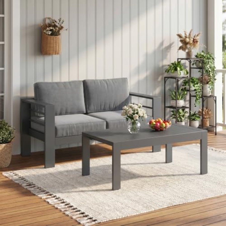 Sofá de aluminio para exterior - Outdoor Furniture Loveseat reseña y precio