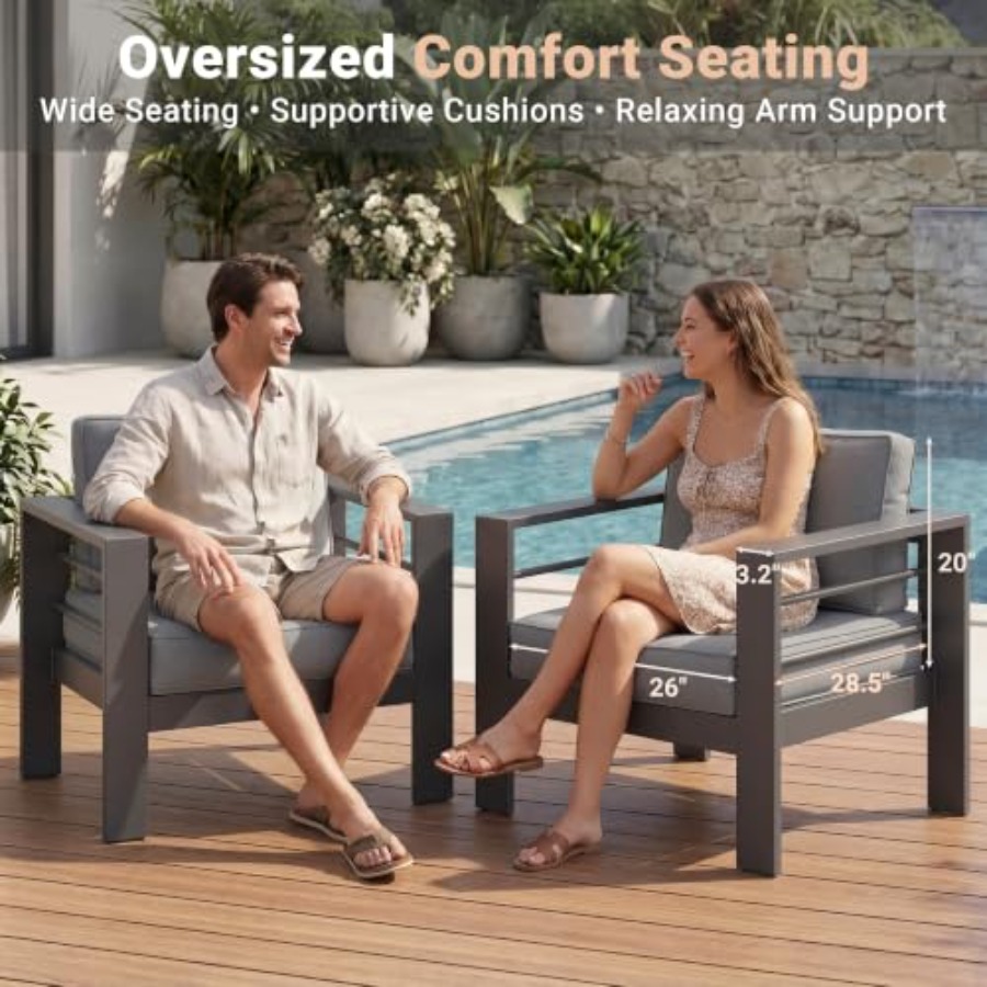 Sofá de aluminio para exterior - Outdoor Furniture Loveseat reseña y precio