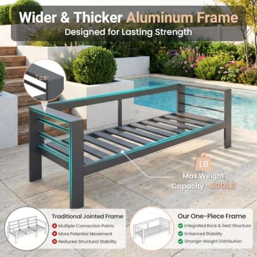 Sofá de aluminio para exterior - Outdoor Furniture Loveseat reseña y precio