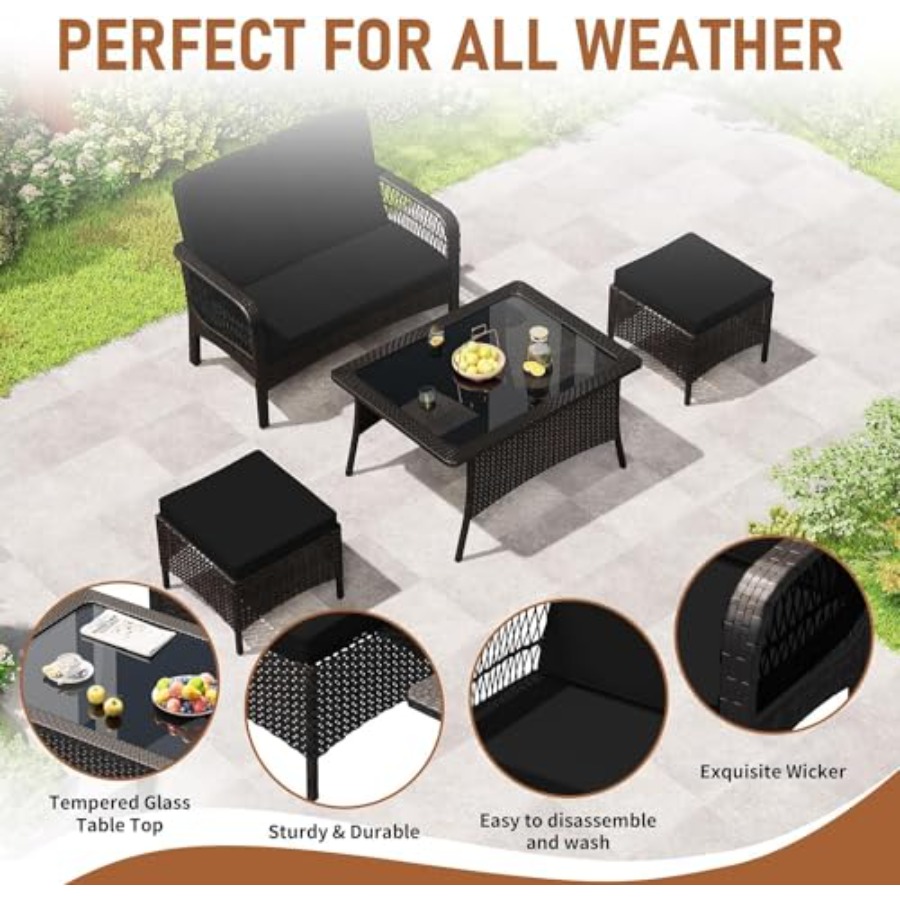 Conjunto de Muebles de Patio,  - Outdoor Furniture Loveseat reseña y precio