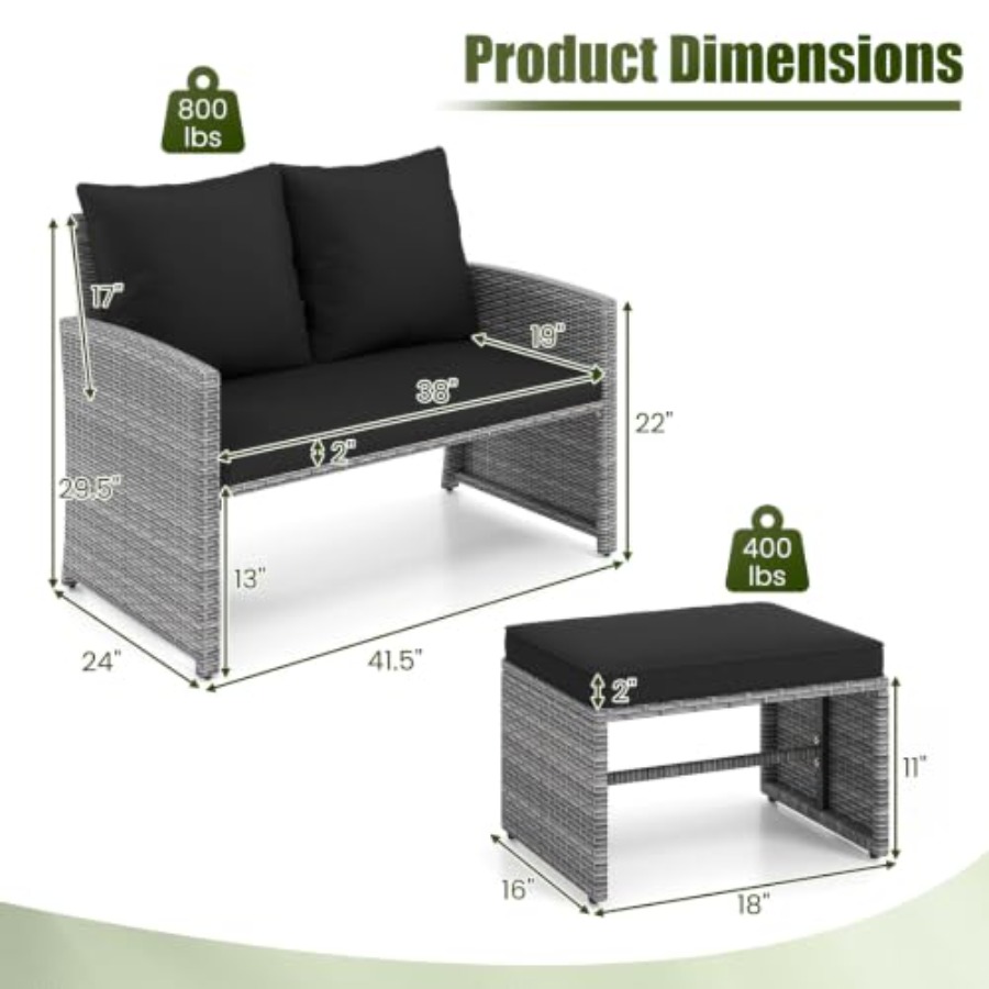 Sofá de 2 plazas para exterior - Outdoor Furniture Loveseat reseña y precio
